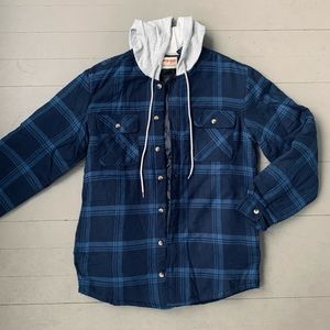 Wrangler Quilted Lined Flannel Jacket with Hood